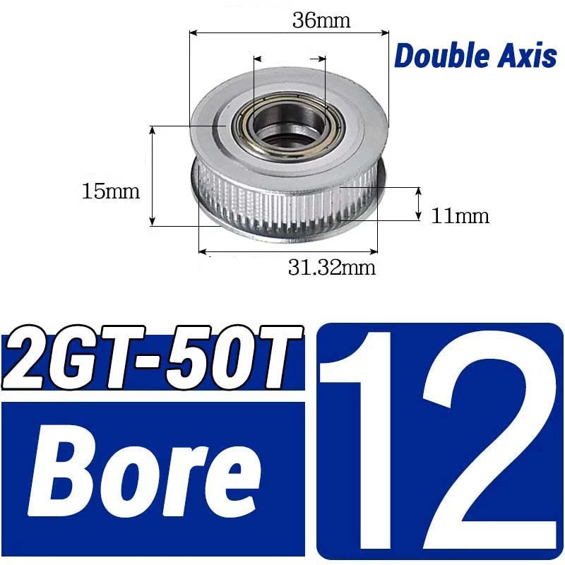 GT2 Timing Belt Pulley 16-100 Teeth 6-10mm Teeth Width Bore 3mm-25mm For 3D