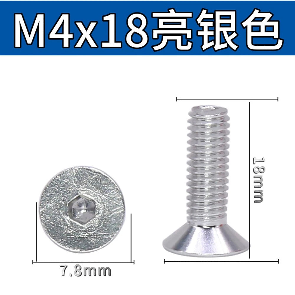 M3.5 / M4 Countersunk Hex Socket Screws — Anodized Aluminum Alloy, 10 Colors