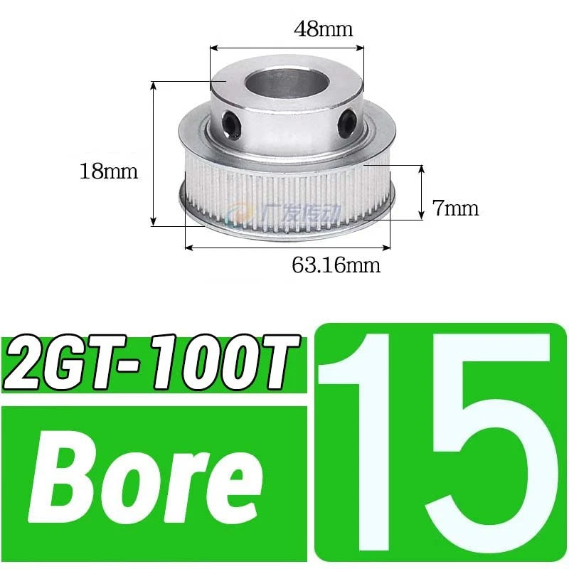 GT2 Timing Belt Pulley 16-100 Teeth 6-10mm Teeth Width Bore 3mm-25mm For 3D