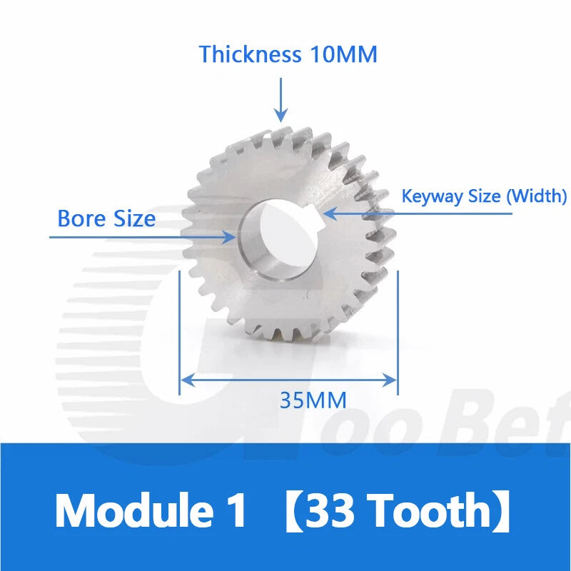 Spur Gear Stainless Steel Module 1 1.5 2 Motor Pinion 12 to 100 Tooth Flat Gear