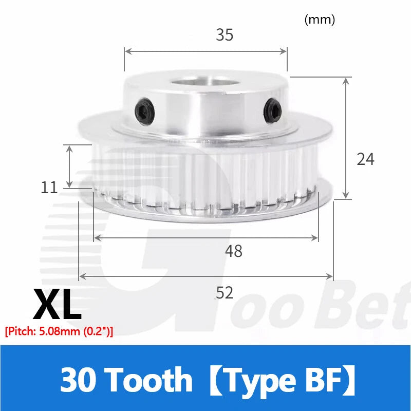 XL 3/8" Timing Belt Drive Pulley 10 - 40 Tooth Bore 4-25mm With Hub Extra Light