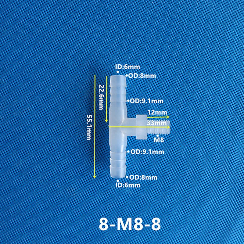 Plastic Male Thread 3-Way Hose Barb Connector — BSP & Metric, Equal Diameter