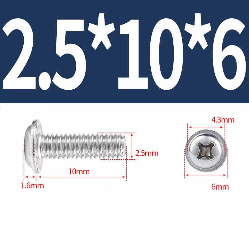 Phillips Flanged Pan Head Machine Screws M1.4 to M4 Multiple Lengths