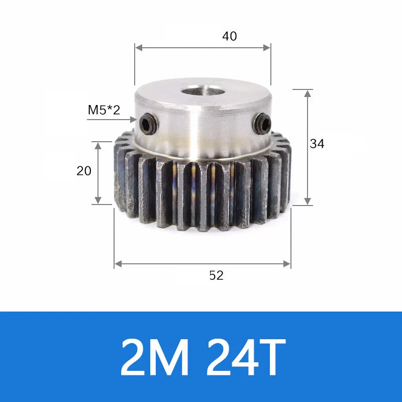 Spur Gear 45# Steel Transmission Gear 1.5/2 Mod 12-27 Teeth With Step Motor Gear