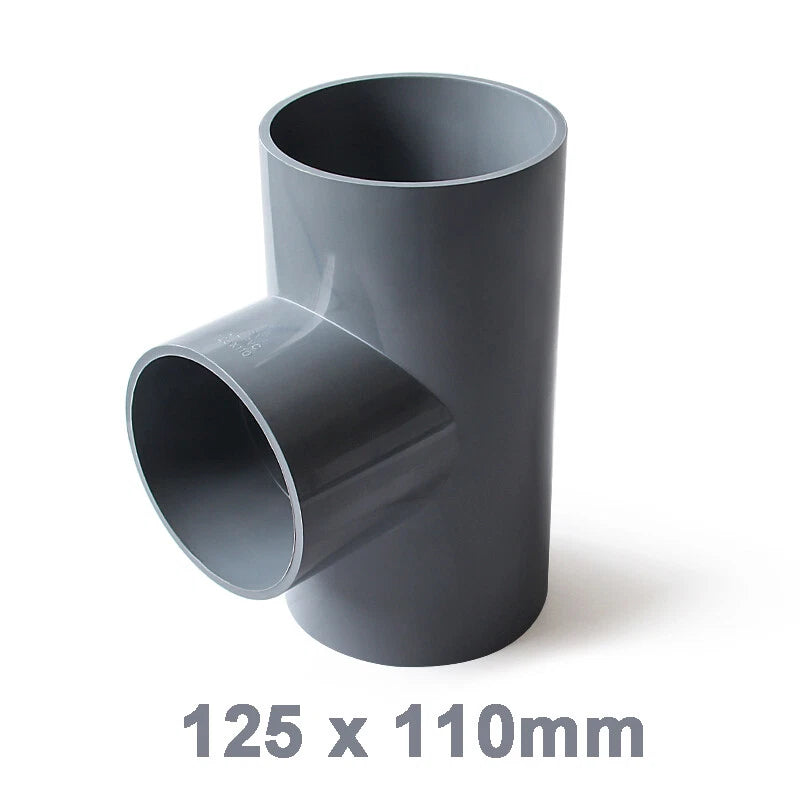 PVC Reducing Tee Pipe & Fittings Solvent Weld Pressure Adapter Connector Grey