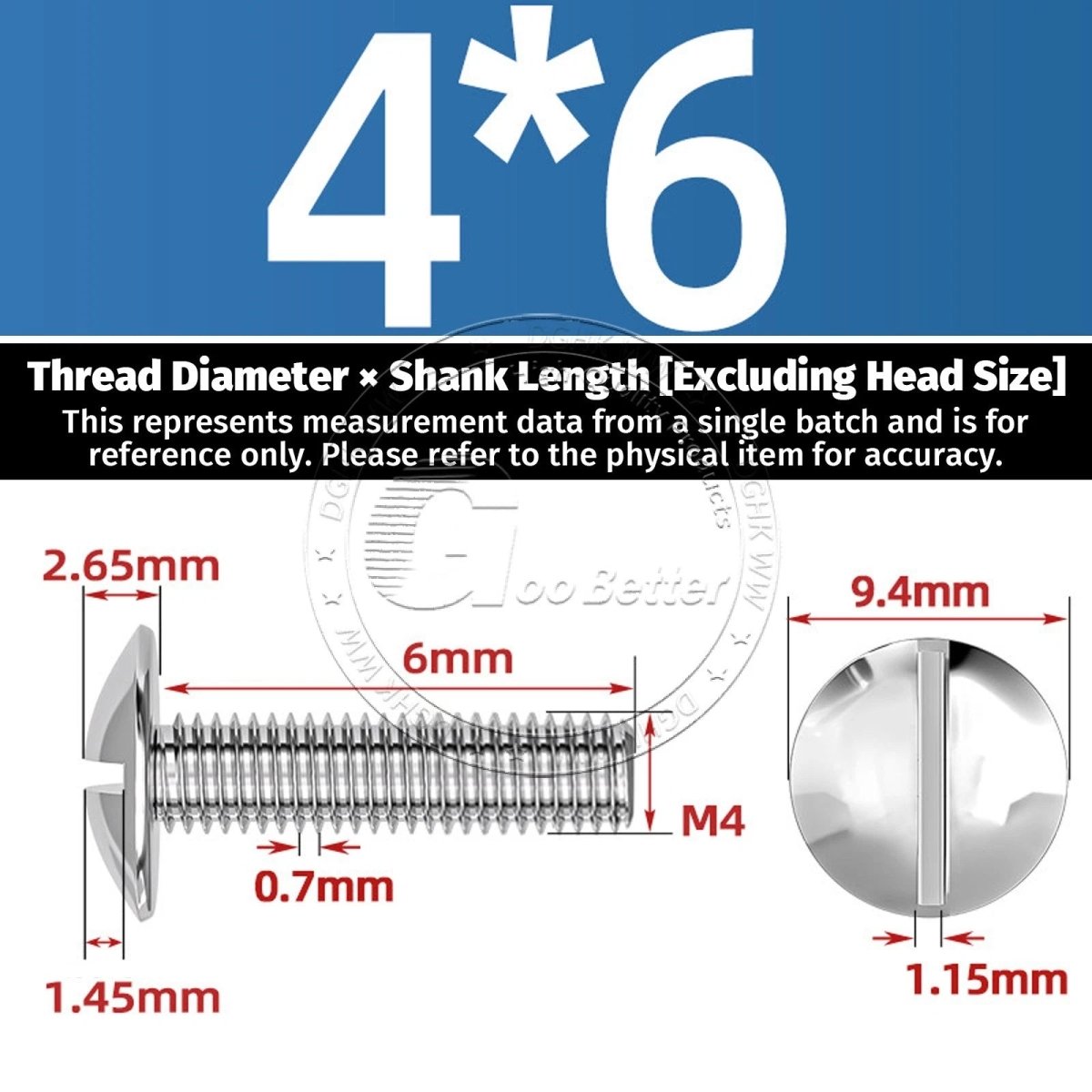 A2 Stainless Steel Mushroom Head Slotted Machine Screws — M2 to M8, Multiple Lengths - HomeDIYer