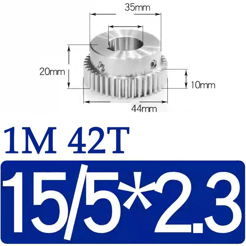 Spur Gears 1M Transmission Gear With Step Stainless Steel Motor Gear 32~50 Teeth