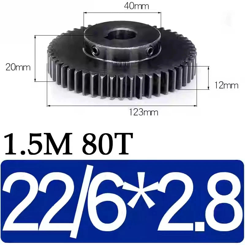 Spur Gears 1.5 Mod Transmission Gear With Step 45#Steel Pinion Motor Gear 30/80T