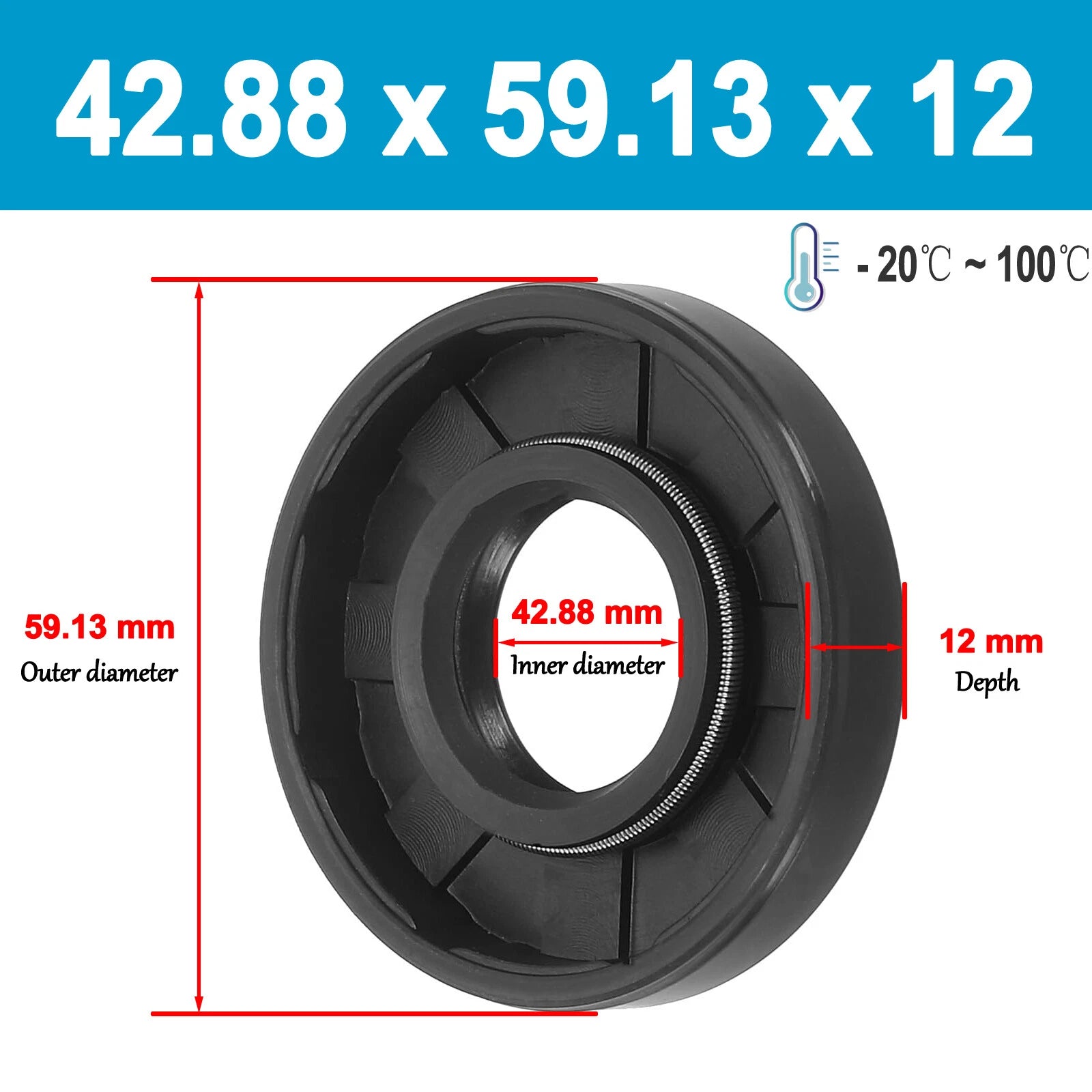 Oil Seal 39mm-40mm-41mm ID Rotary Shaft Double Lip R23 TC TTO All Depths NBR