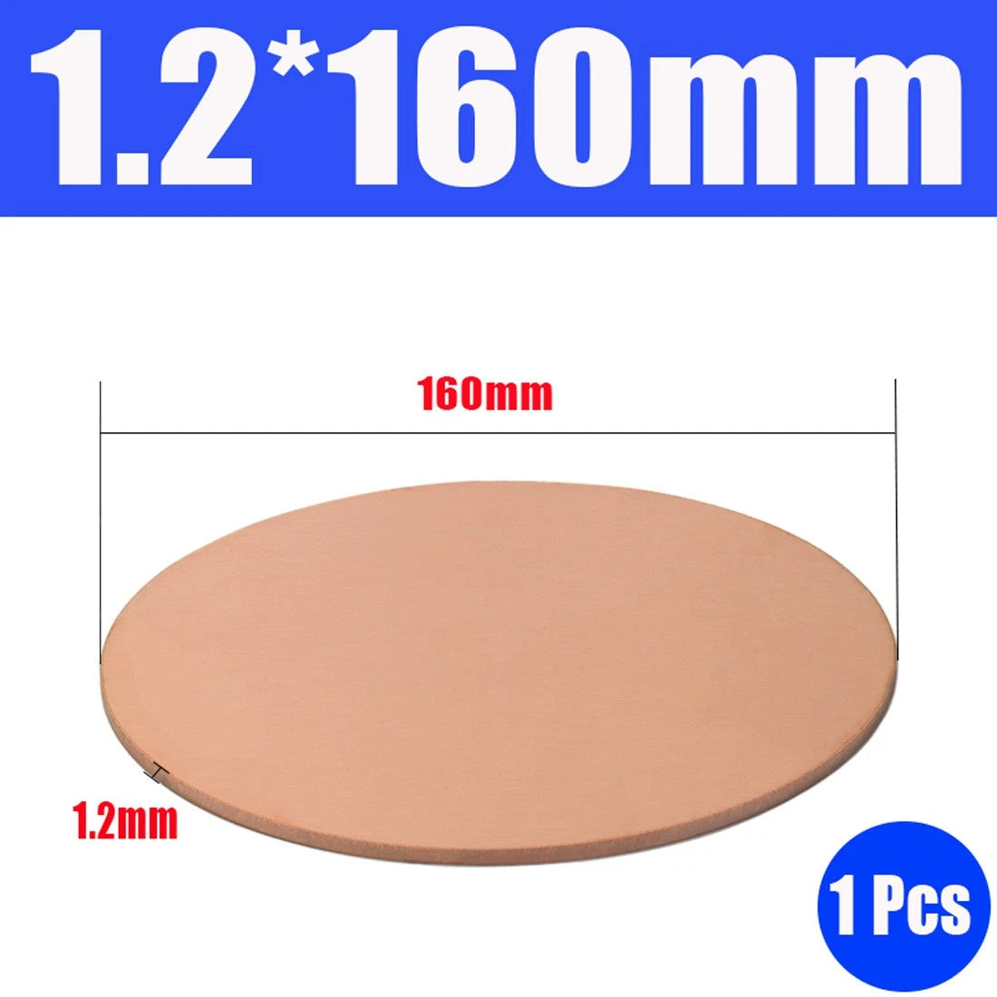Thick 0.5-1.5mm Solid 99% Pure Copper Blanks Discs Ø 10-300mm Round Plate Metal