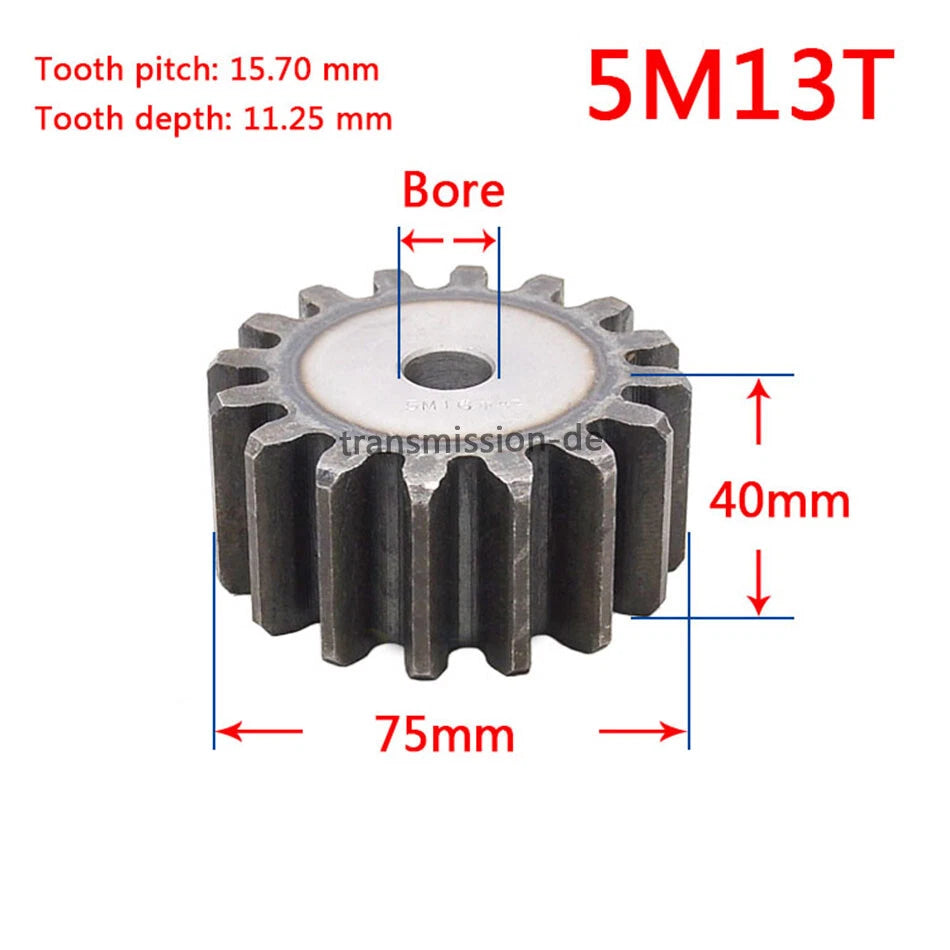 Mod 2/2.5/3/4/5 Spur Gear 10T-63T 45# Steel Pinion Gear Metal Gear Thick 20-40mm