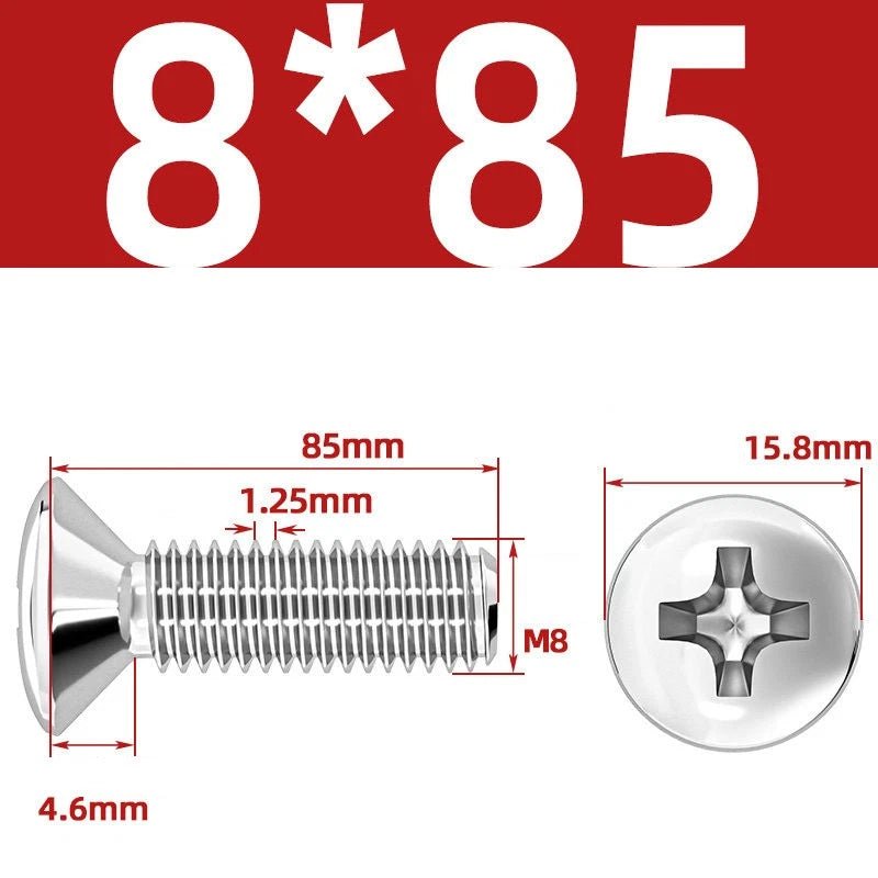 Phillips Oval Head Machine Screws Stainless Steel — M1.6 to M10, All Sizes - HomeDIYer