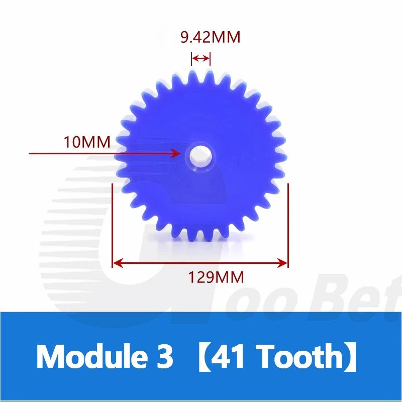 Module 3 Nylon Flat Gear Spur Gear Plastic 12-60 Tooth Pinion Motor Gear Blue