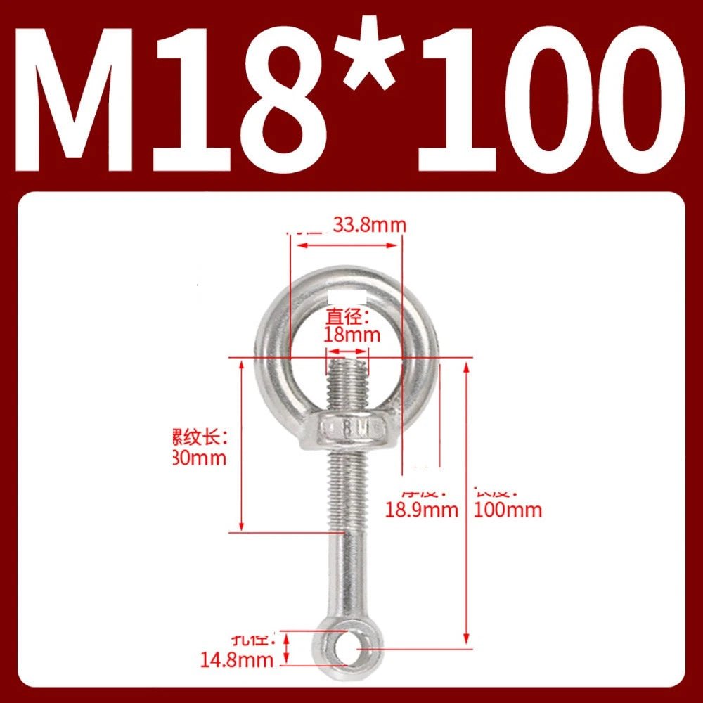 M14–M24 Lifting Eye Bolt & Eye Nut Set | 304 Stainless Steel | 50–200mm - HomeDIYer