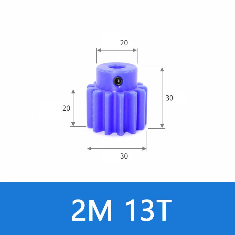 Blue Nylon Spur Gears 1/1.5/2/3Mod Transmission Gear 12-60T With Step Motor Gear