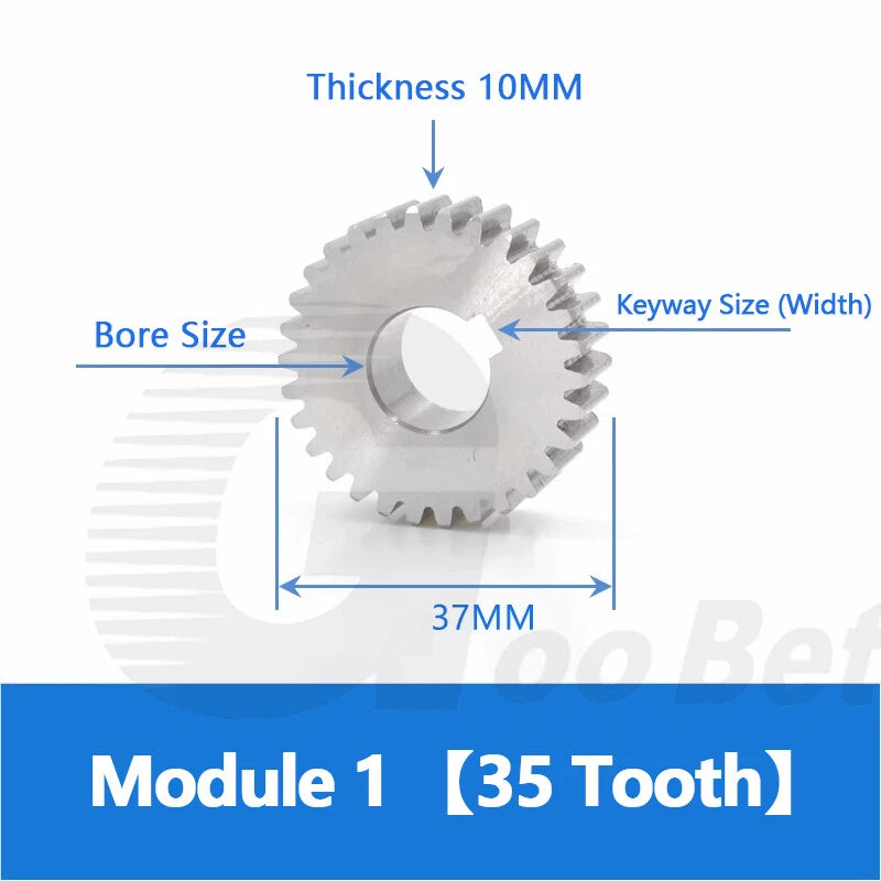 Spur Gear Stainless Steel Module 1 1.5 2 Motor Pinion 12 to 100 Tooth Flat Gear