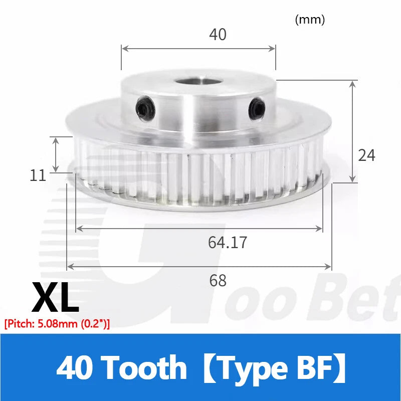 XL 3/8" Timing Belt Drive Pulley 10 - 40 Tooth Bore 4-25mm With Hub Extra Light