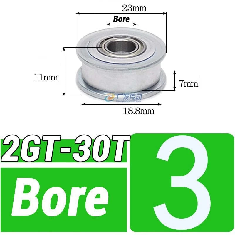 GT2 Timing Belt Pulley 16-100 Teeth 6-10mm Teeth Width Bore 3mm-25mm For 3D
