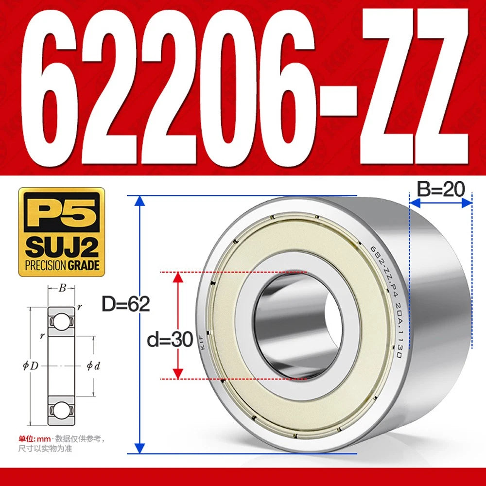 Thickening Deep Groove Ball Bearings 62200 62201 62202 62203 62204-62217 ZZ-RS