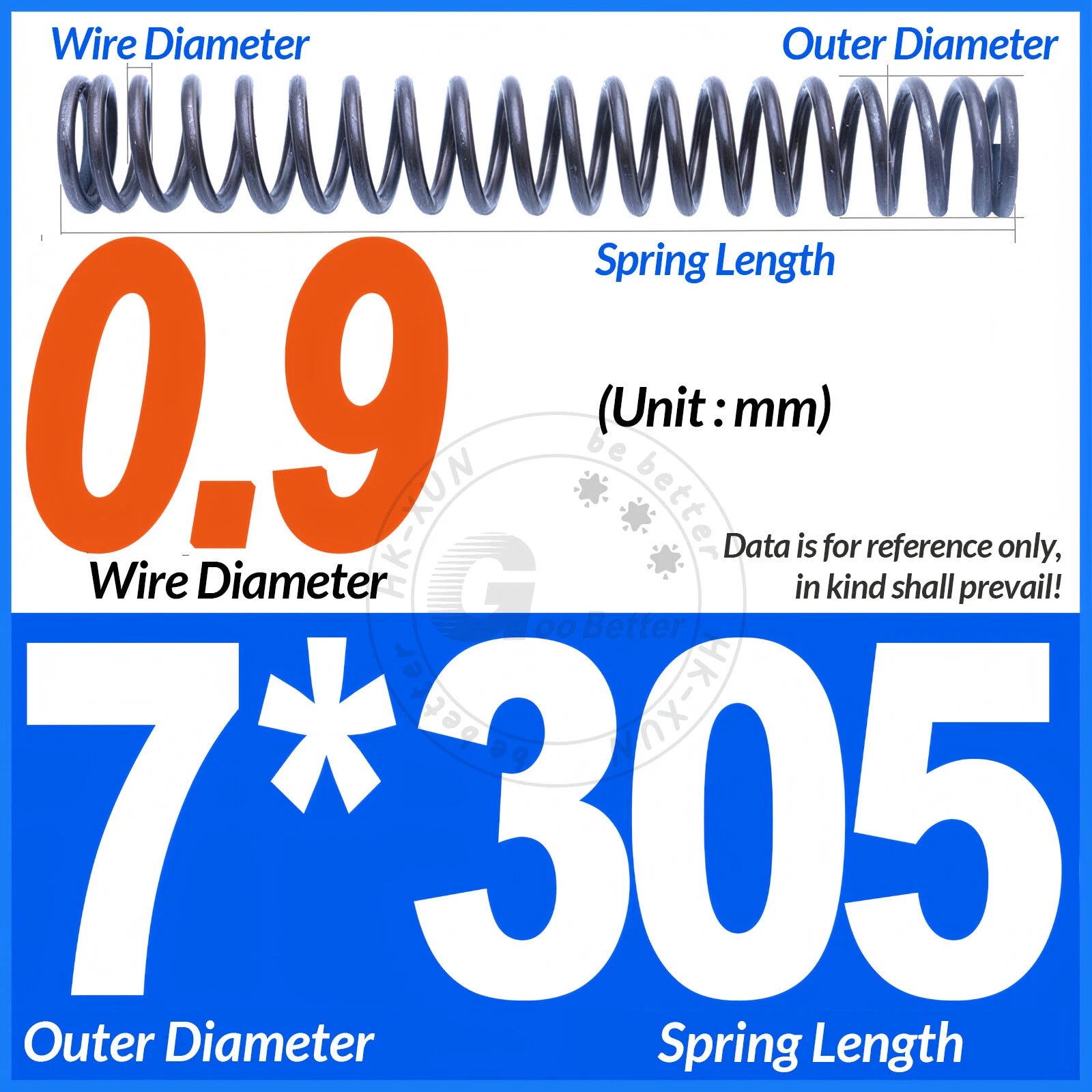 Length 305mm Compression Spring Pressure Springs OD 3-60mm Wire Dia 0.3mm-6.0mm