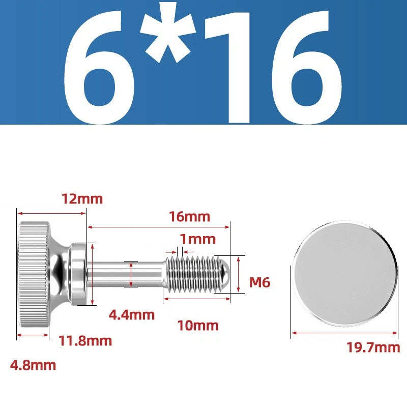 Knurled Thumb Screws Stainless Steel — M2 M2.5 M3 M4 M5 M6 M8 M10 Hand Knob Bolts