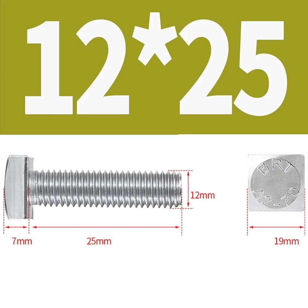 M8 M10 M12 Square Head Bolts Full Threaded 304 Stainless Steel 12–100mm - HomeDIYer