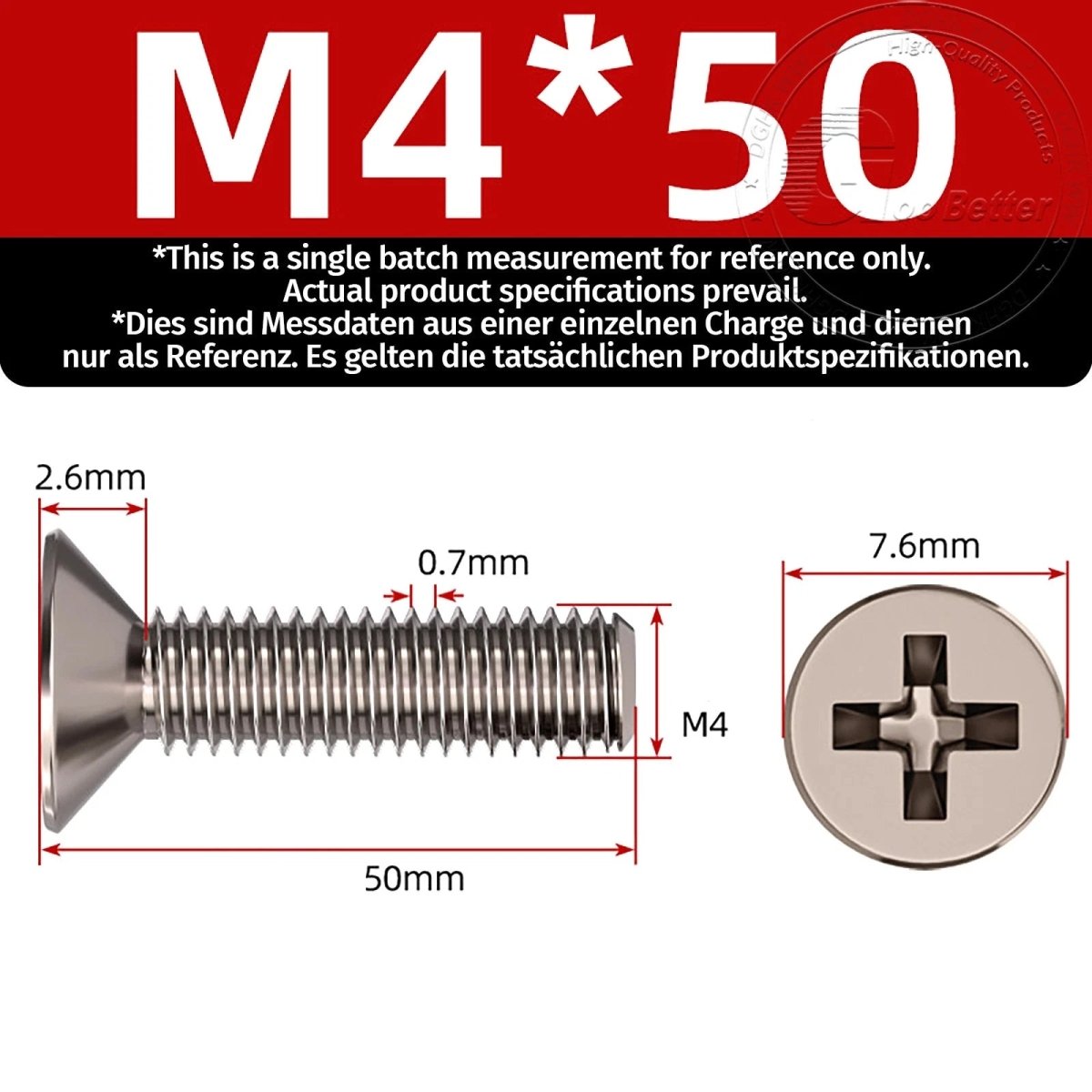 Titanium Phillips Flat Head Machine Screws — GR2 Countersunk, M2 to M8 - HomeDIYer