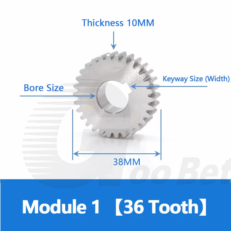 Spur Gear Stainless Steel Module 1 1.5 2 Motor Pinion 12 to 100 Tooth Flat Gear