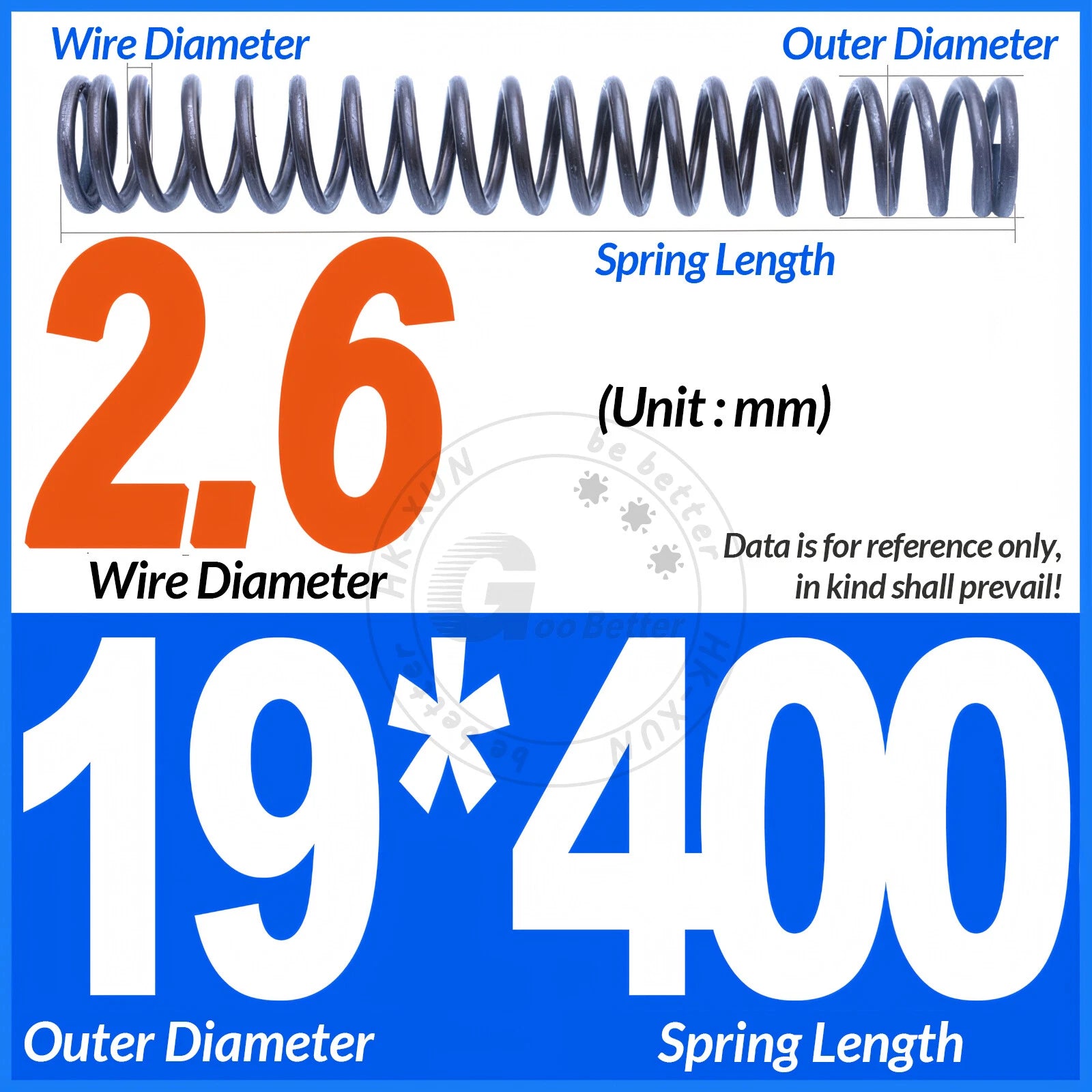 Length 305mm Compression Spring Pressure Springs OD 3-60mm Wire Dia 0.3mm-6.0mm