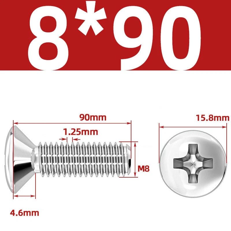 Phillips Oval Head Machine Screws Stainless Steel — M1.6 to M10, All Sizes - HomeDIYer