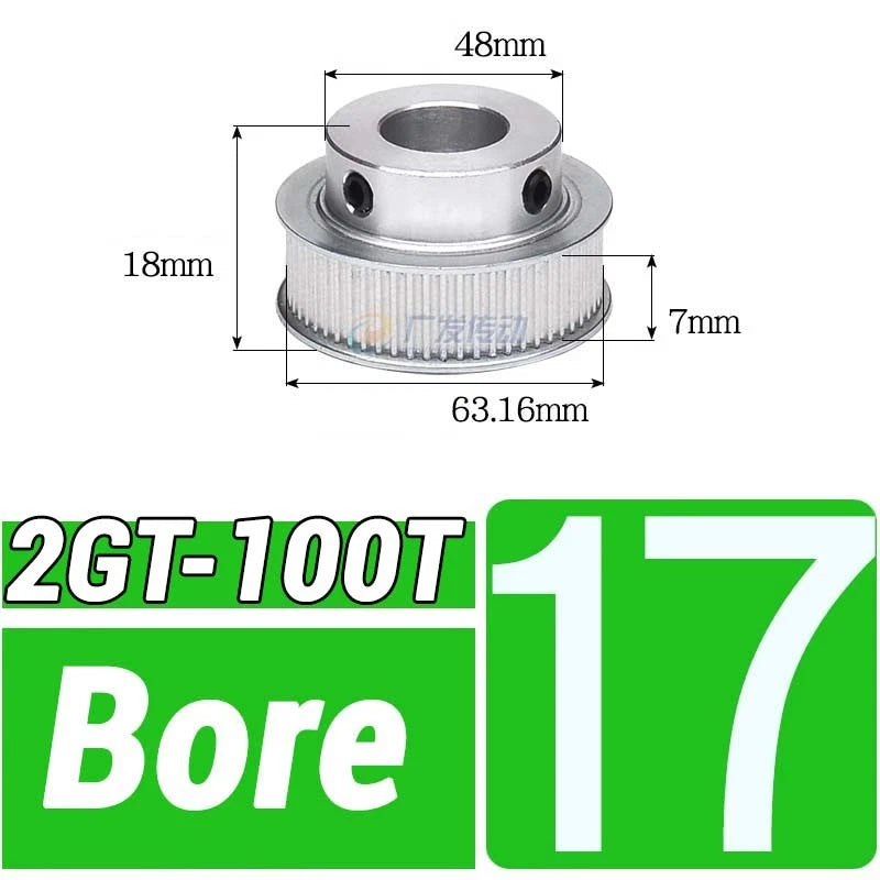 GT2 Timing Belt Pulley 16-100 Teeth 6-10mm Teeth Width Bore 3mm-25mm For 3D