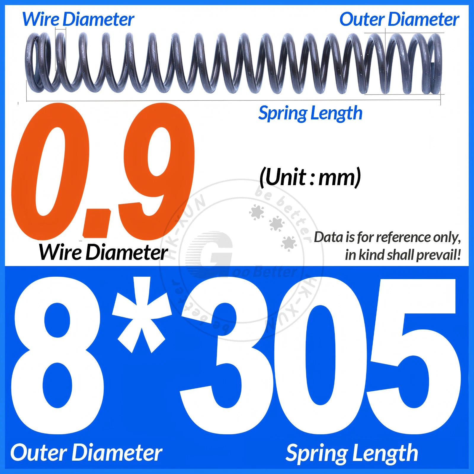 Length 305mm Compression Spring Pressure Springs OD 3-60mm Wire Dia 0.3mm-6.0mm