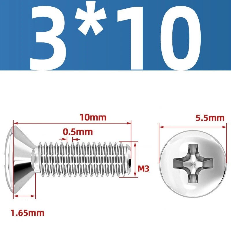 Phillips Oval Head Machine Screws Stainless Steel — M1.6 to M10, All Sizes - HomeDIYer