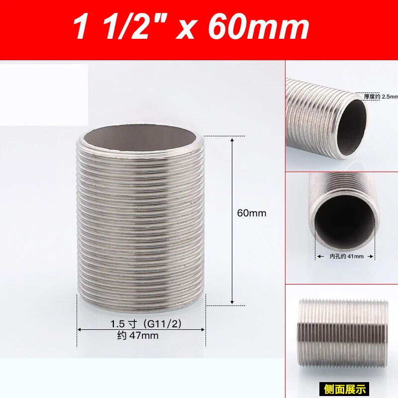 A2 Stainless Steel Male Threaded Rod Connector Stud — Pipe Fitting Bar