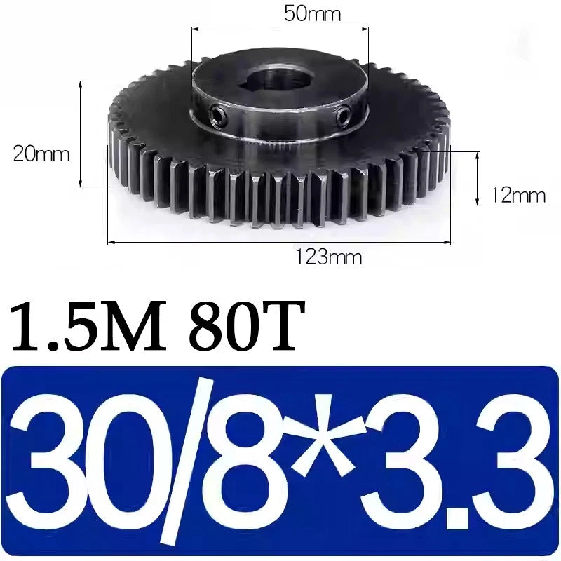 Spur Gears 1.5 Mod Transmission Gear With Step 45#Steel Pinion Motor Gear 30/80T