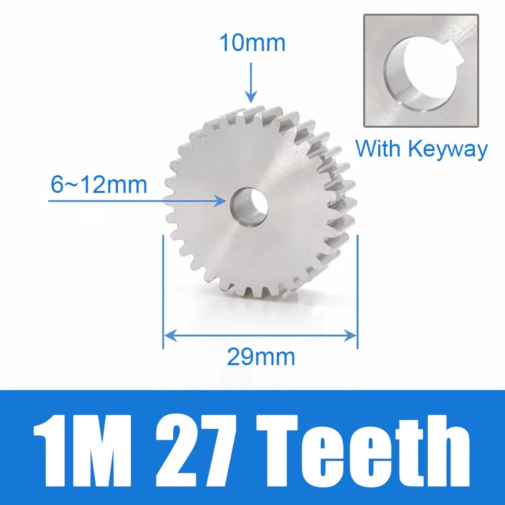 1/1.5/2 Mod 12~120 Teeth, Flat Gear Cylindrical Gear, Spur Gears Stainless Steel