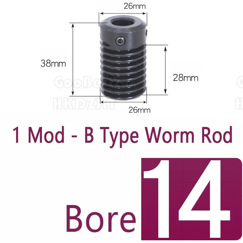 1 Modulus 60 Teeth Brass Worm Wheel Gear 1:60 Transmission Gear,Worm Rod Shaft