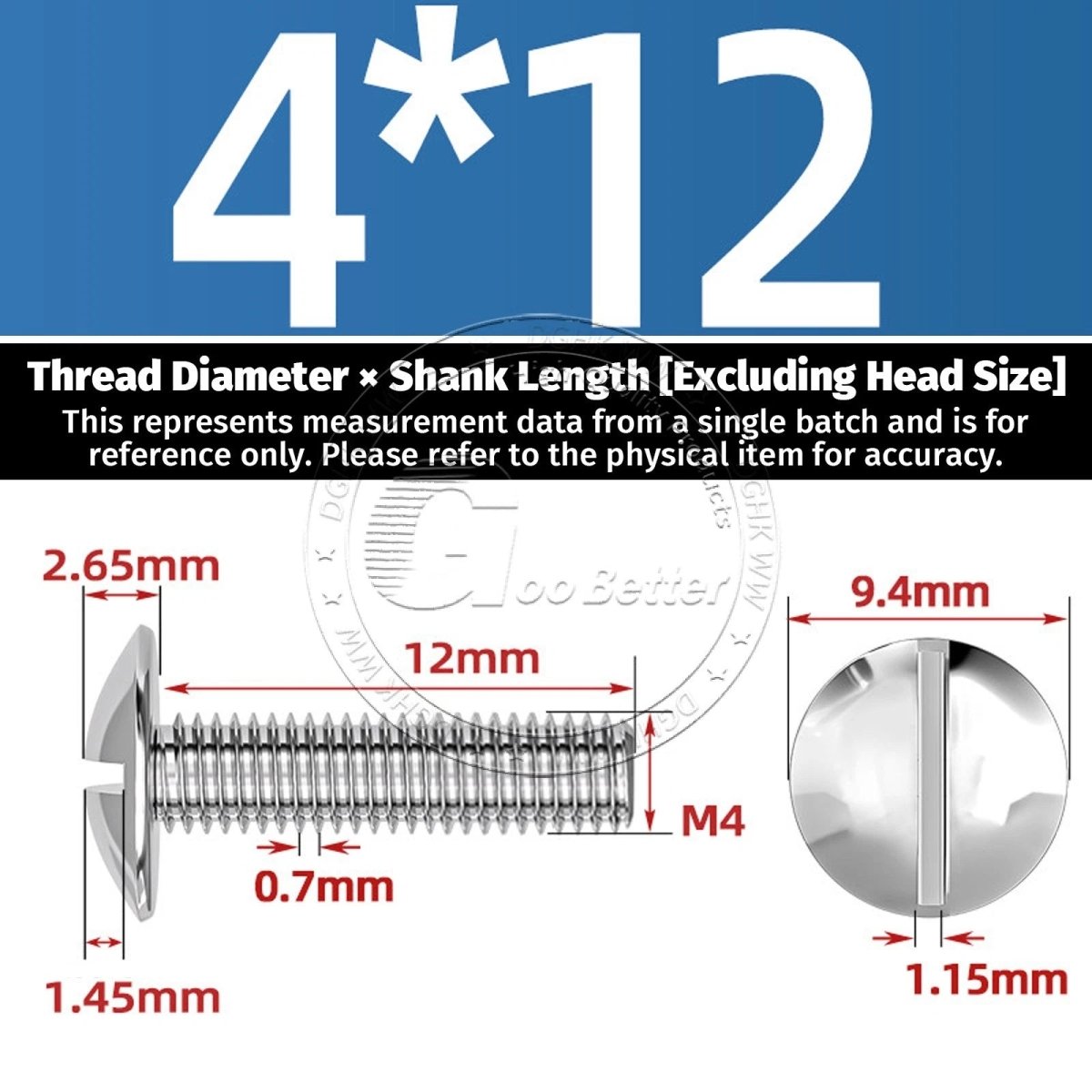 A2 Stainless Steel Mushroom Head Slotted Machine Screws — M2 to M8, Multiple Lengths - HomeDIYer
