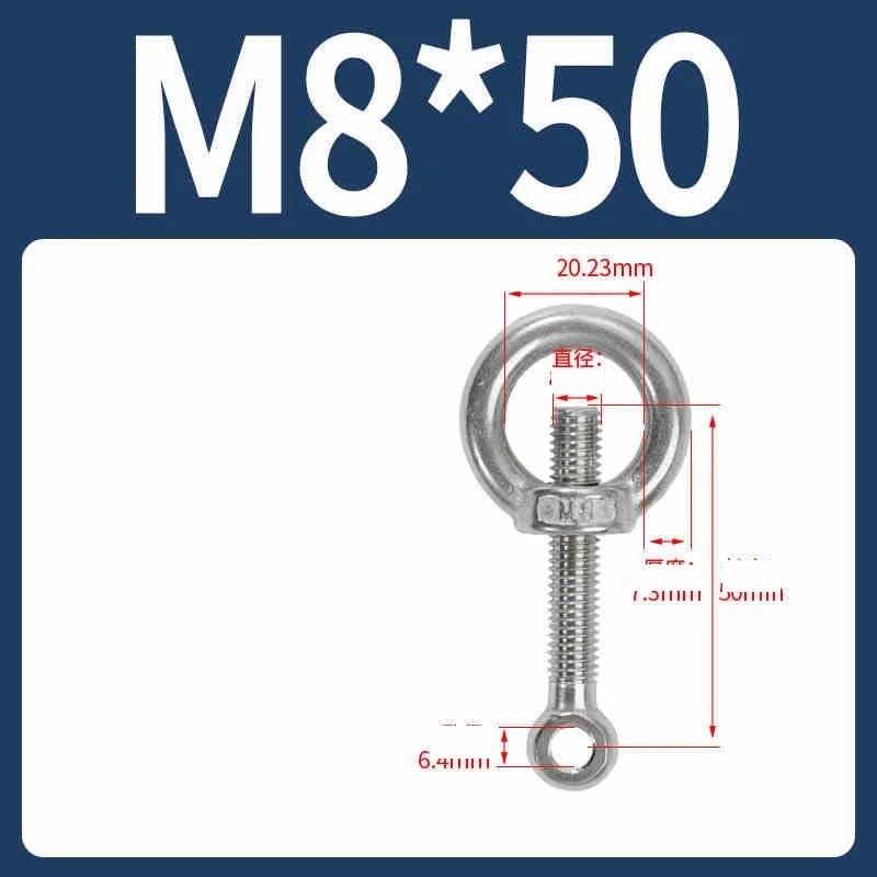 A2 Stainless Steel Eye Bolts with Nut — M5 M6 M8 M10 M12 Threaded Ring Screws - HomeDIYer