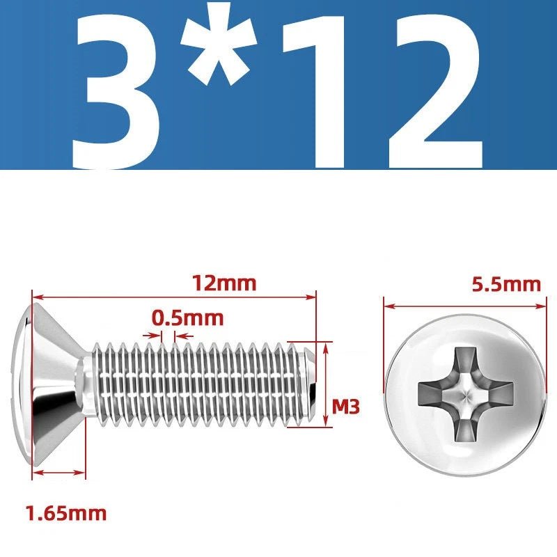 Phillips Oval Head Machine Screws Stainless Steel — M1.6 to M10, All Sizes - HomeDIYer