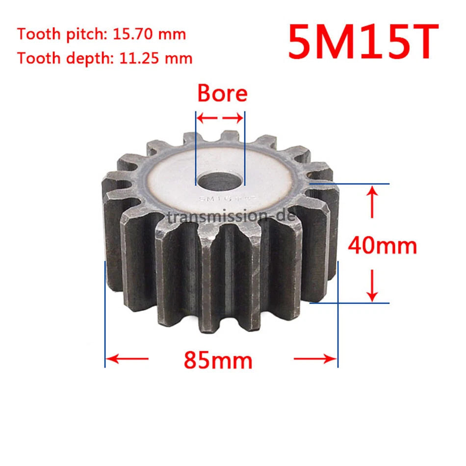 Mod 2/2.5/3/4/5 Spur Gear 10T-63T 45# Steel Pinion Gear Metal Gear Thick 20-40mm