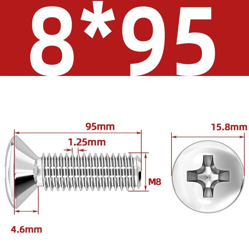 Phillips Oval Head Machine Screws Stainless Steel — M1.6 to M10, All Sizes - HomeDIYer