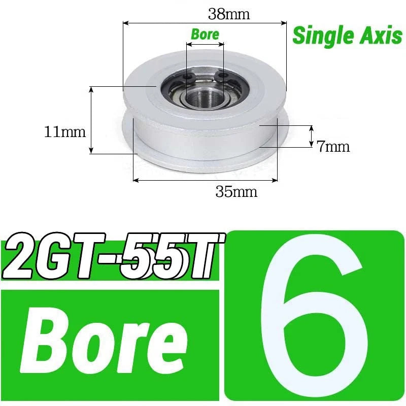 GT2 Timing Belt Pulley 16-100 Teeth 6-10mm Teeth Width Bore 3mm-25mm For 3D