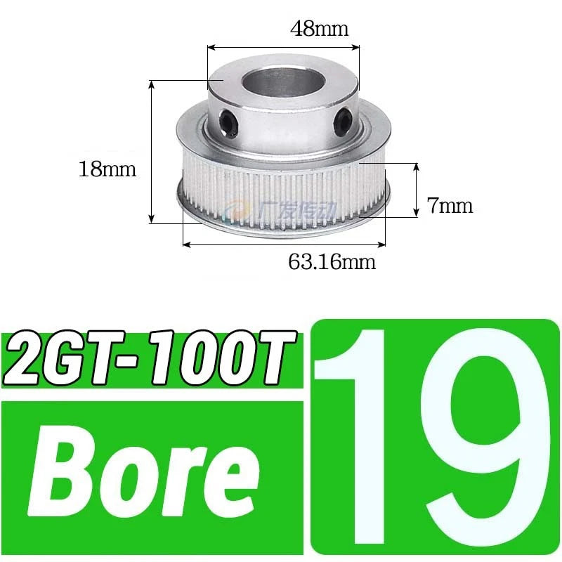 GT2 Timing Belt Pulley 16-100 Teeth 6-10mm Teeth Width Bore 3mm-25mm For 3D