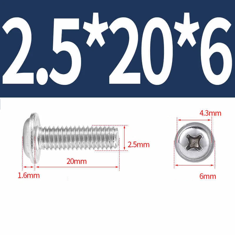 Phillips Flanged Pan Head Machine Screws M1.4 to M4 Multiple Lengths