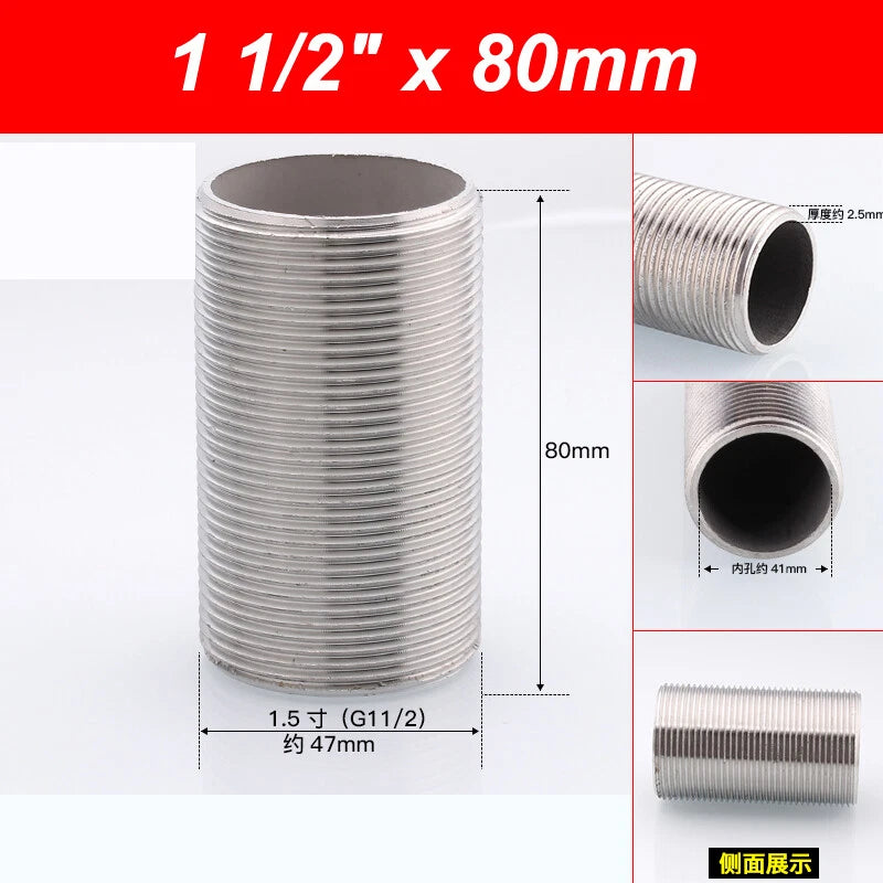 A2 Stainless Steel Male Threaded Rod Connector Stud — Pipe Fitting Bar