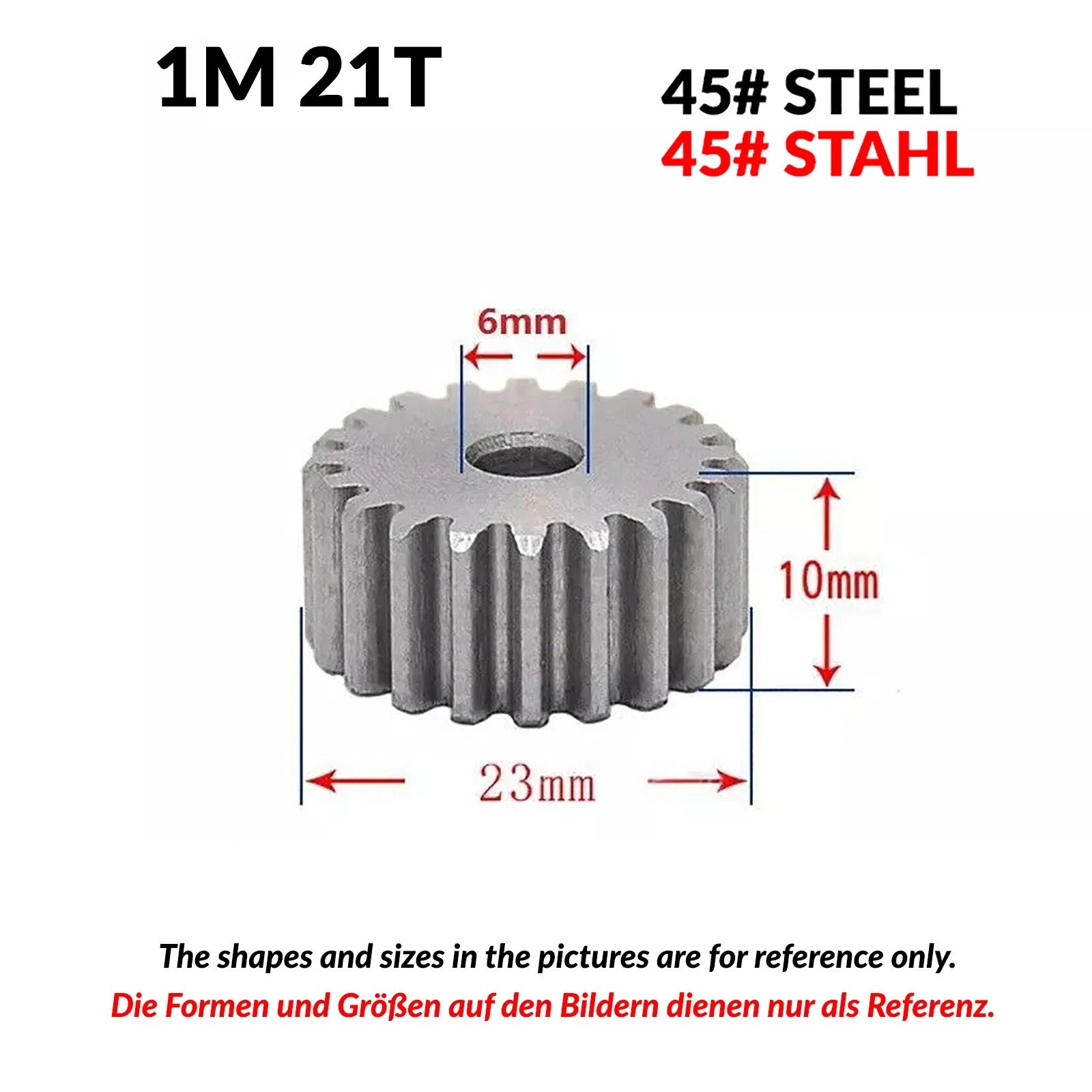 1/1.5/2 Mod 12T-150T Spur Gear 45# Steel Pinion Gear Thickn10-20mm Transmission