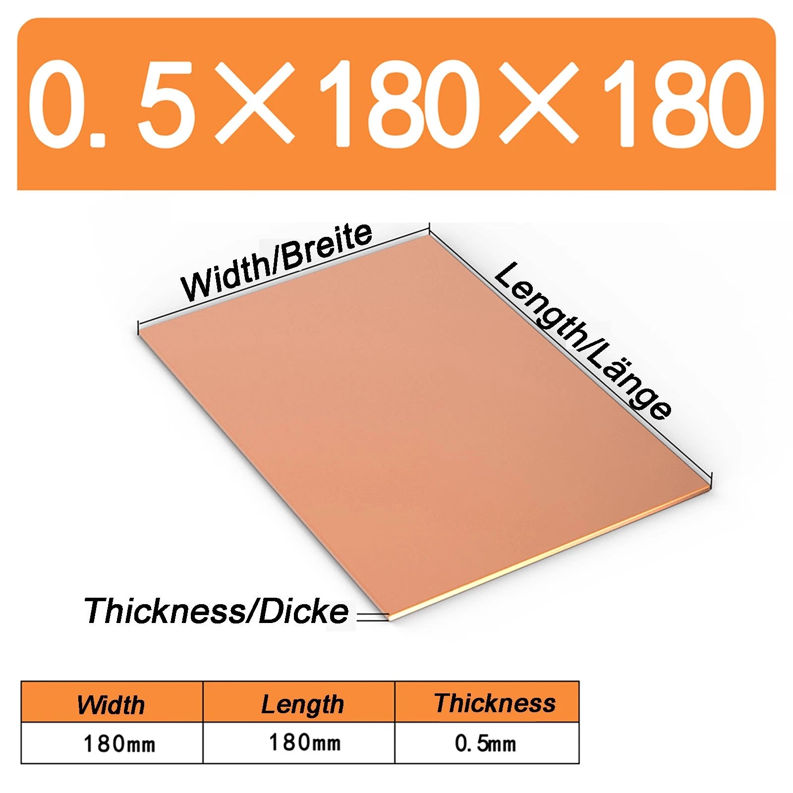 Natural Copper Sheet Metal guillotine cut - 0.3mm - 6.0mm - Multiple