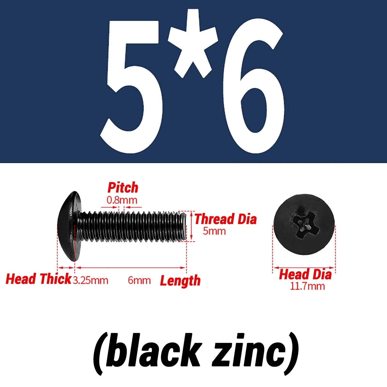 M2–M6 Pan Head Self‑Tapping Sheet Metal Screws – Black Oxide Carbon Steel