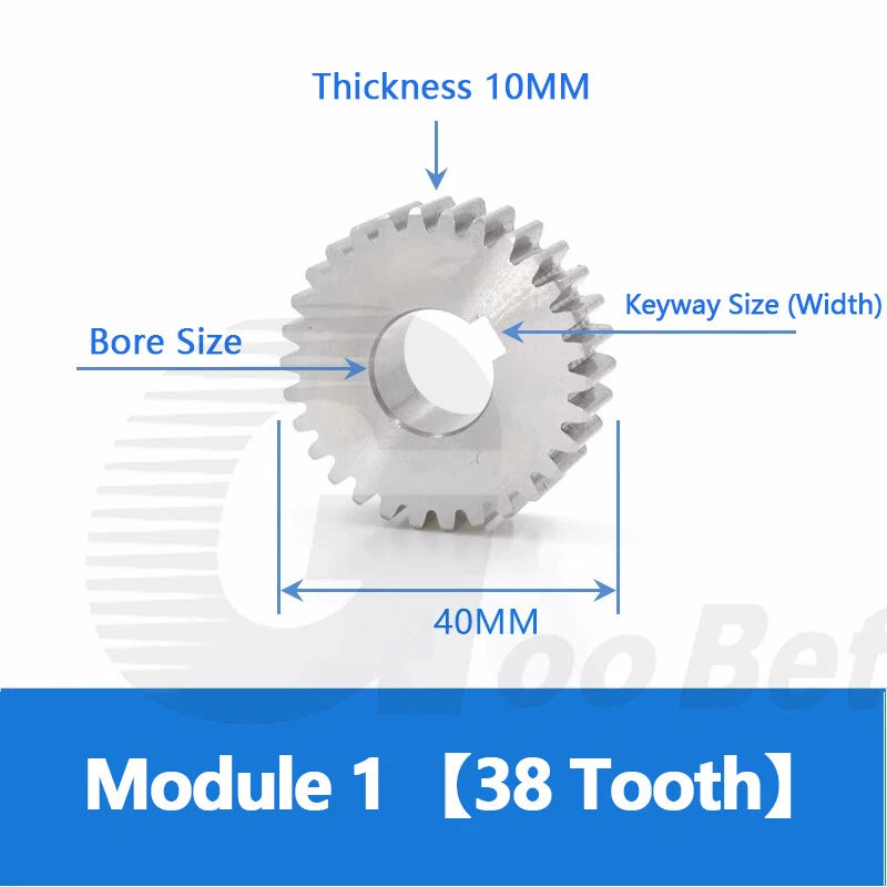 Spur Gear Stainless Steel Module 1 1.5 2 Motor Pinion 12 to 100 Tooth Flat Gear